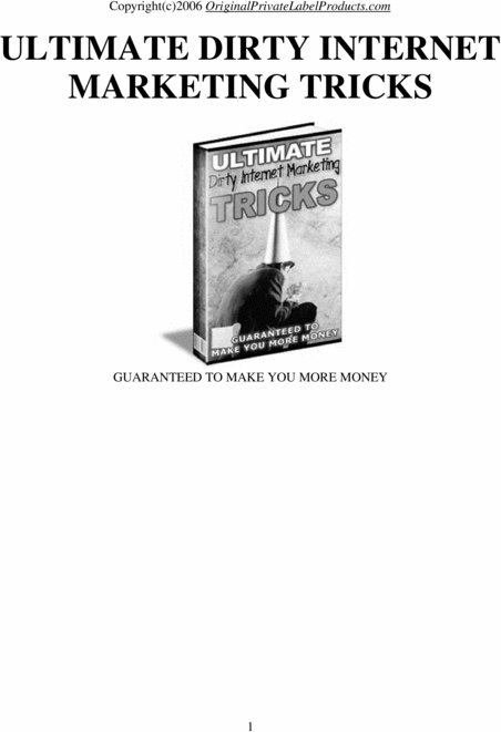 Product picture Ultimate DIRTY Internet marketing Tricks